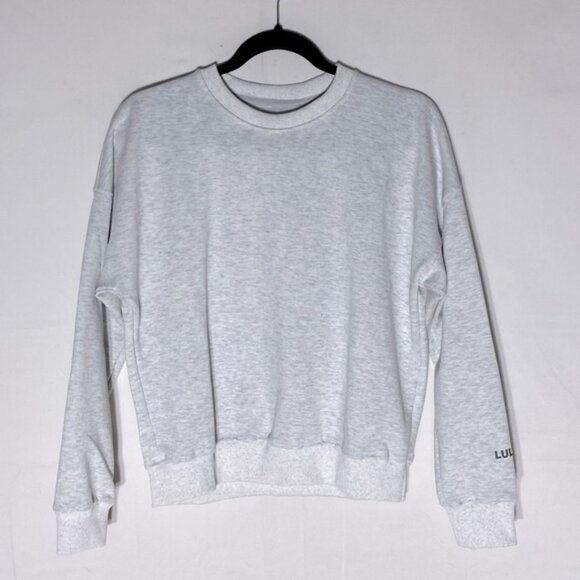SOLD-Lululemon Athletica Light Grey Crew Neck Pullover Sweatshirt S - Picture 1 of 14